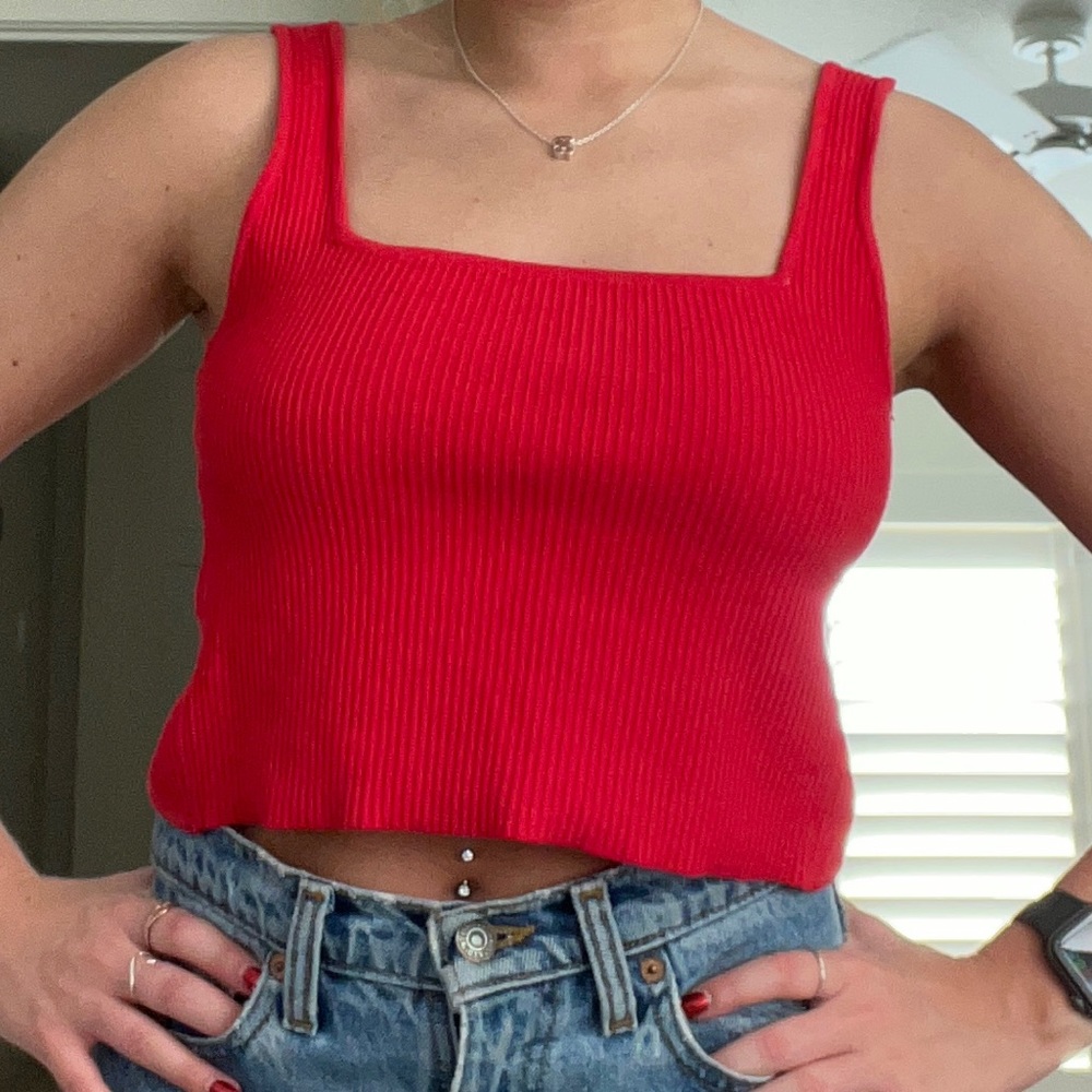 urban outfitters red open back tank